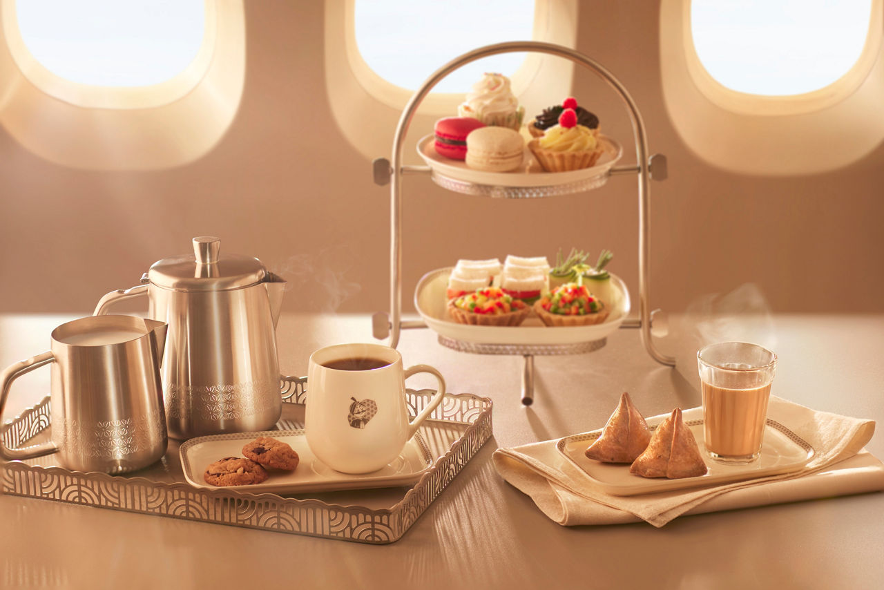 Tea and coffee service in business class