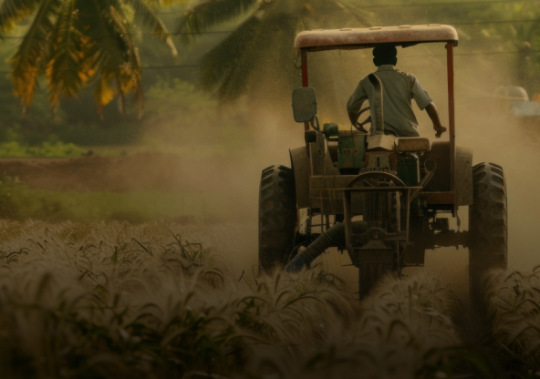 Tractor in agriculture field